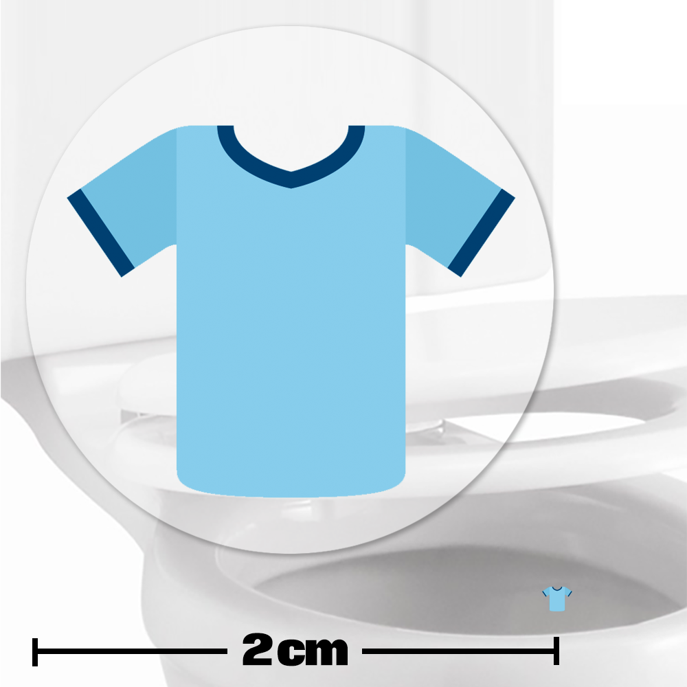 Sky Blue Football Shirt Toilet Target Stickers 2cm