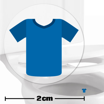 Blue Football Shirt Toilet Target Stickers 2cm