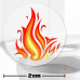 Flames Toilet Target Stickers 2cm